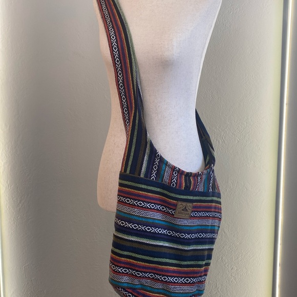 Sherpa Multicolor Striped Boho Sling Crossbody Bag - Picture 5 of 5